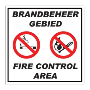 Brandbeheer Gebied / Fire Control Area sign AS2