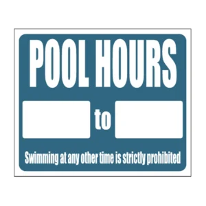 Pool Hours sign AS33