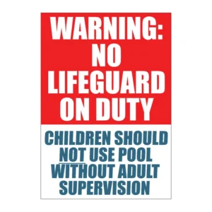 Warning No Lifeguard On Duty sign AS36