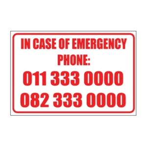 In Case Of Emergency Phone sign B18