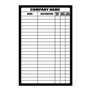 Wipe-Off Board – Company Name / Destinations sign B34