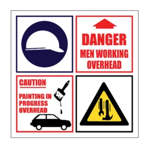 Caution Men Overhead sign C26