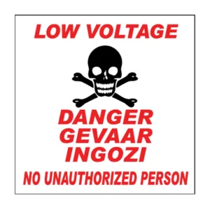 Low Voltage Danger sign E10