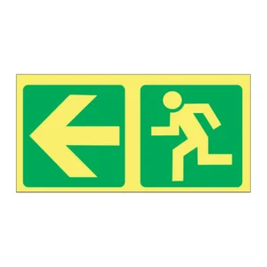 Fire Luminous Running Man + Arrow Left sign FL17