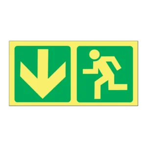 Fire Luminous Arrow Down + Running Man sign FL18