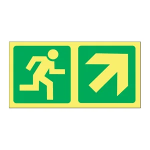 Fire Luminous Running Man + Arrow Diagonal Right sign FL20