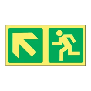 Fire Luminous Arrow Diagonal Left + Running Man sign FL21