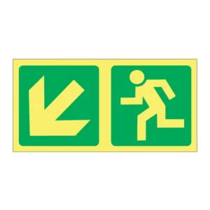 Fire Luminous Arrow Diagonal Left + Running Man 2 sign FL23