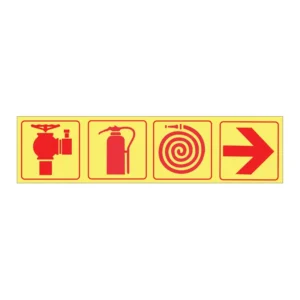 Valve + Extinguisher + Hose + Arrow Right (4-panel) sign FL55