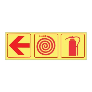 Arrow Left + Hose + Extinguisher (3-panel) sign FL57