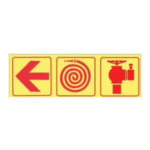 Arrow Left + Hose + Valve (3-panel) sign FL60