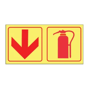 Arrow Down + Extinguisher (2-panel) sign FL66