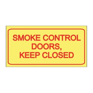 Smoke Control Doors Keep Closed sign FL79