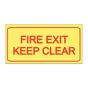 Fire Exit Keep Clear sign FL82