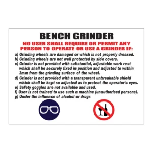 Bench Grinder sign FM1