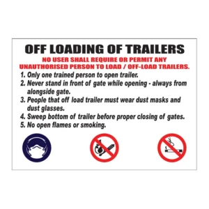 Off Loading Of Trailers sign FM3