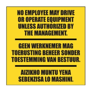 Do Not Operate sign FM33