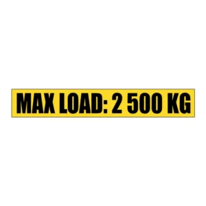 Max Load 2 500 kg (sticker) sign FM44