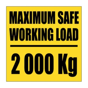 Maximum Safe Working Load (sticker) sign FM45