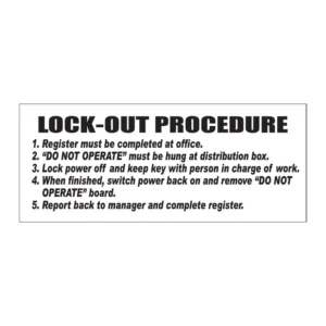 Lock-Out Procedure sign FM6