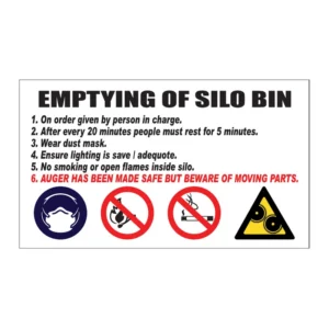 Emptying of Silo Bin sign FM7