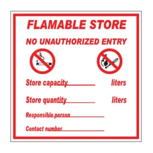 Flammable Store sign G17