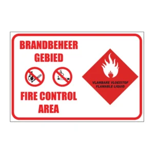 Fire Control Area (flammable) sign G26