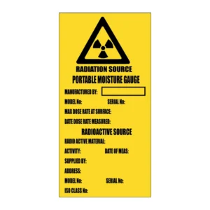 Radiation Source Portable Moisture Gauge sign H15
