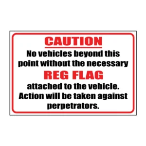 Caution Red Flag sign MI10