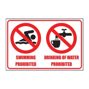No Swimming No Drinking Water sign MI12