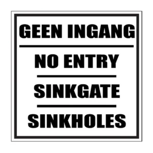 No Entry Sinkholes sign MI2