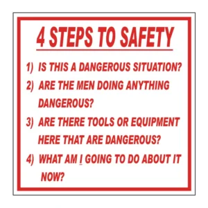 4 Steps To Safety sign MI21