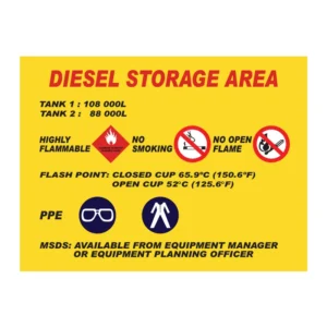 Diesel Storage Area sign MI26