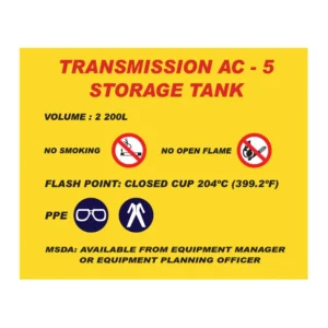 Transmission AC-5 Storage Tank sign MI29