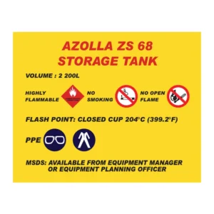 Azolla ZS68 Storage Tank sign MI33