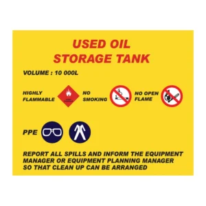 Used Oil Storage Tank sign MI35