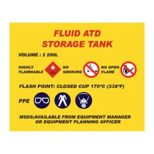 Fluid ATD Storage Tank sign MI36