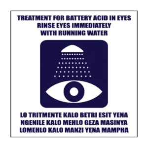 Eye Wash Instructions sign MV25