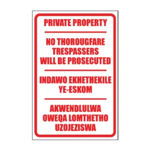 Private Property sign NE14