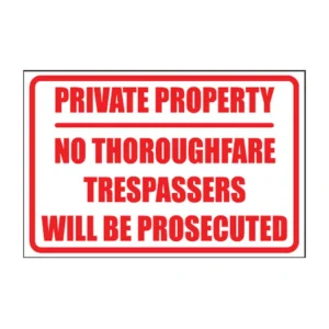 Private Property sign NE16