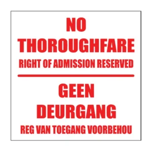 No Thoroughfare sign NE22