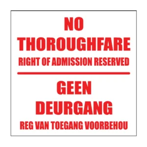 No Thoroughfare sign NE27