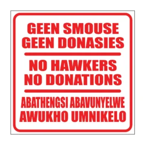 No Hawkers sign NE32