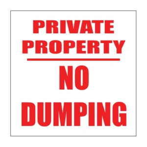 No Dumping sign NE50