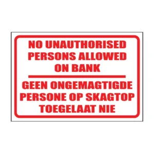 No Persons On Bank sign NE61