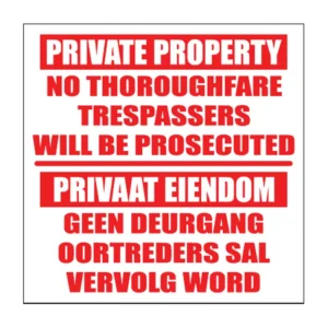 Private Property sign NE9
