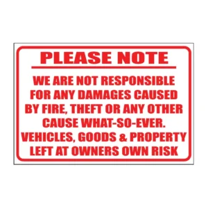 No Responsibility sign NR6