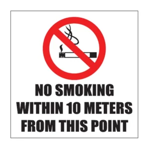 No Smoking Within 10 Metres sign NS10