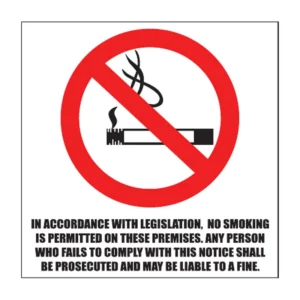 No Smoking Legislation sign NS7