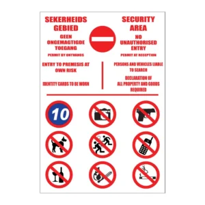 Security Area (large, with symbols) sign S1